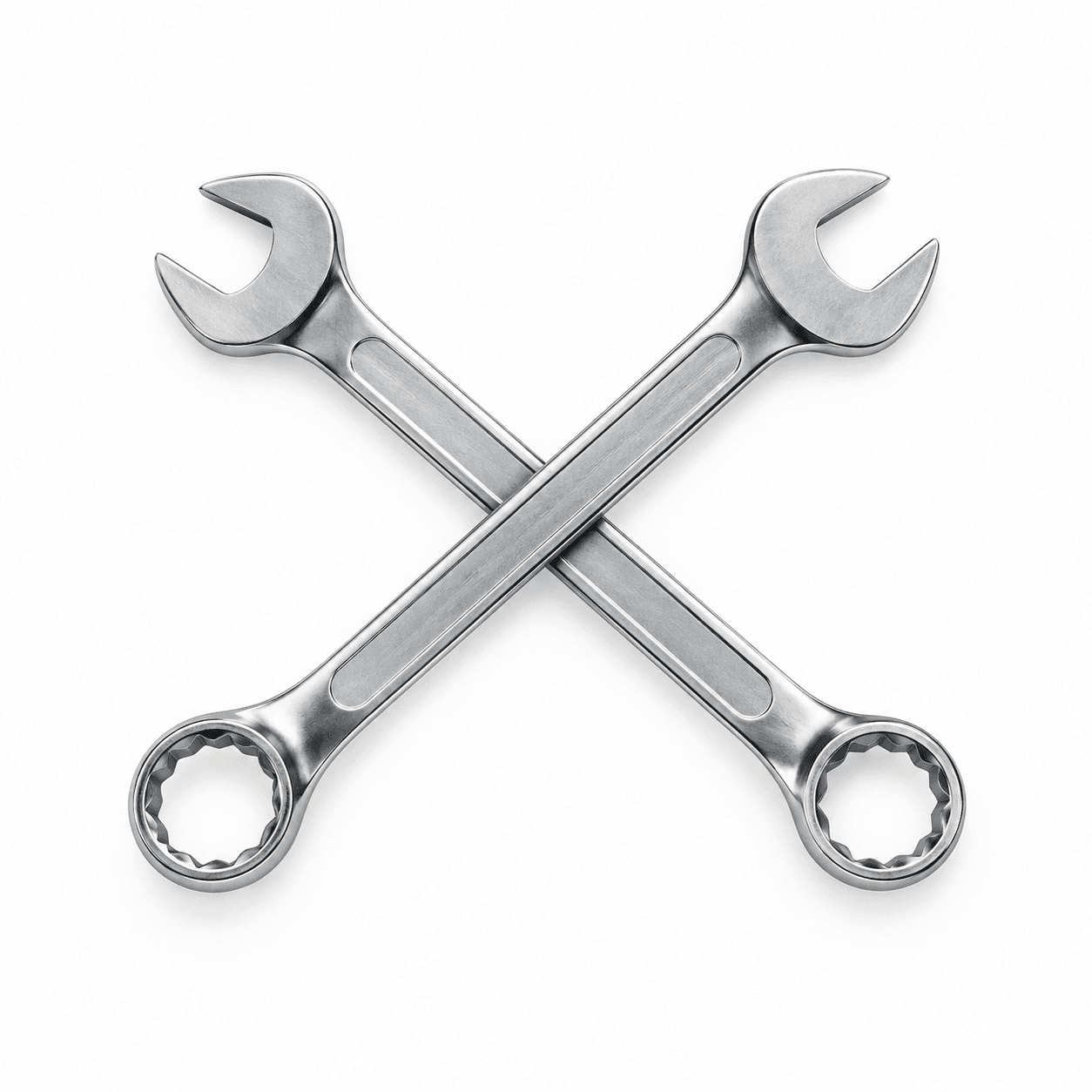 Crossed wrenches representing repair and field service